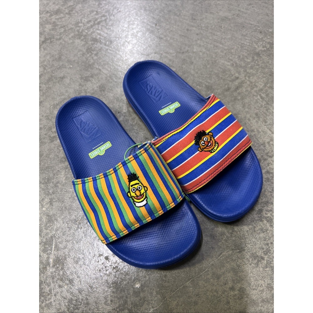 Vans Kids Slides Elmo Blue Red Orange Yellow Size 4 Kids New Sandals